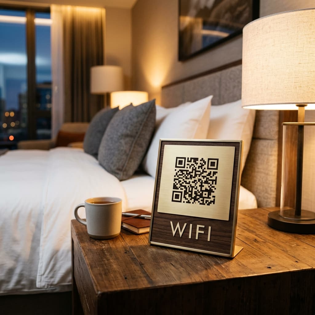 Plaque QR Code de chambre d'hôtel