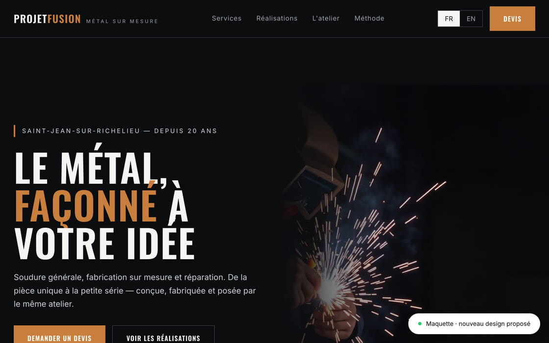 Maquette pour métallerie sur mesure