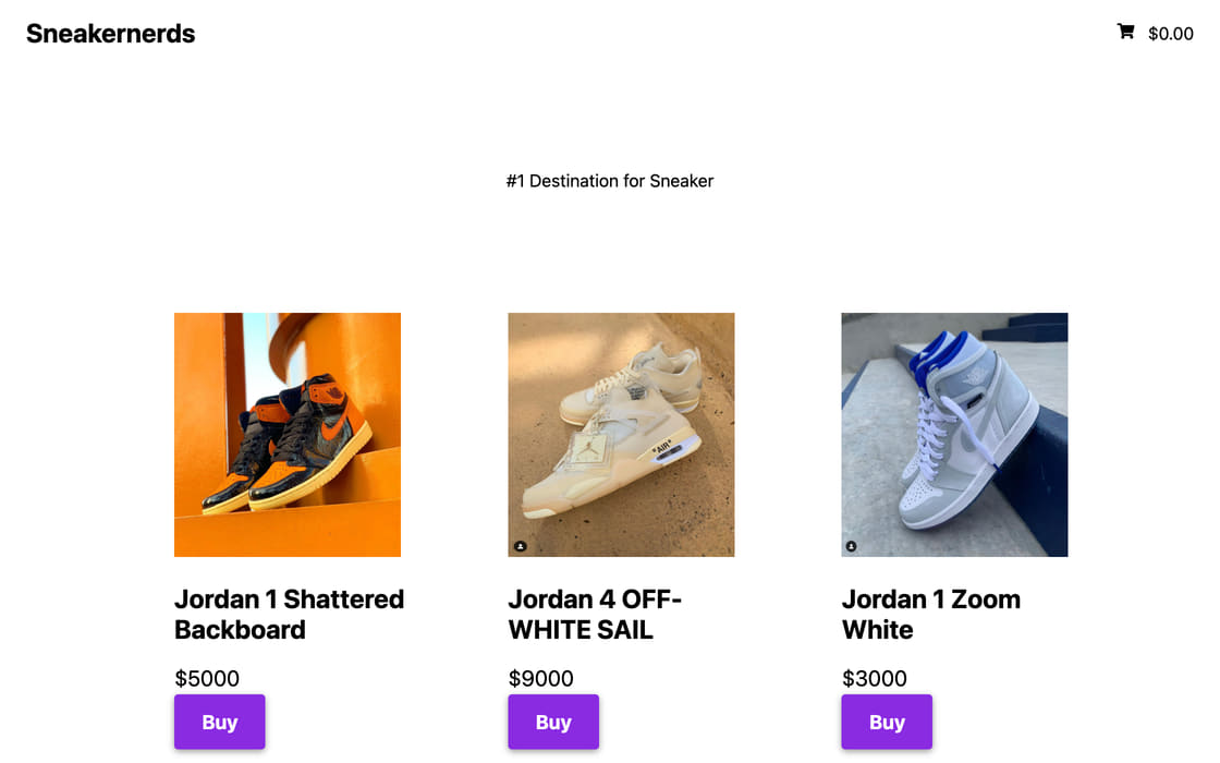 Page d’accueil de EasyShop