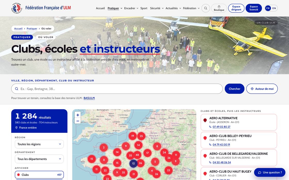 Où voler — ffplum.fr