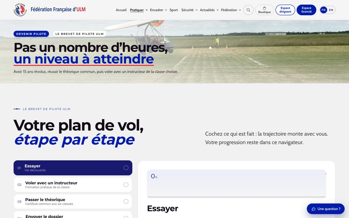 Devenir pilote — ffplum.fr