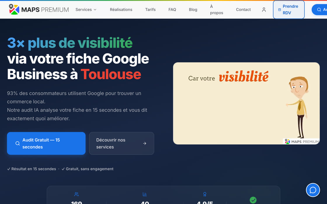 Page d’accueil de Maps Premium