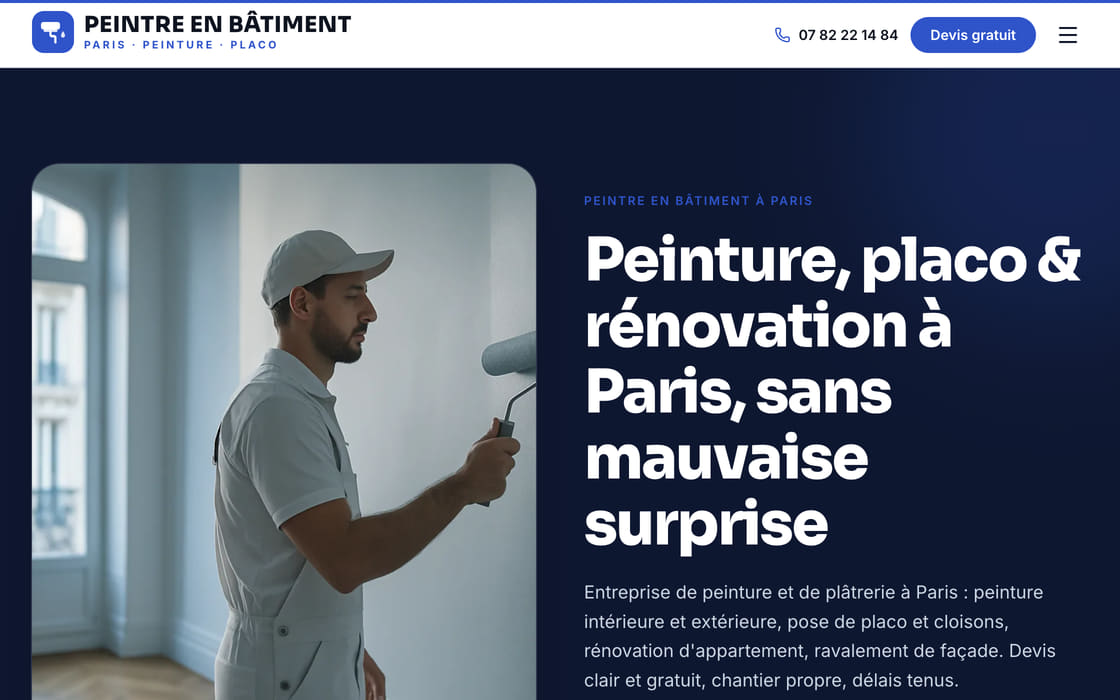 Page d’accueil de Peintre en bâtiment — Paris