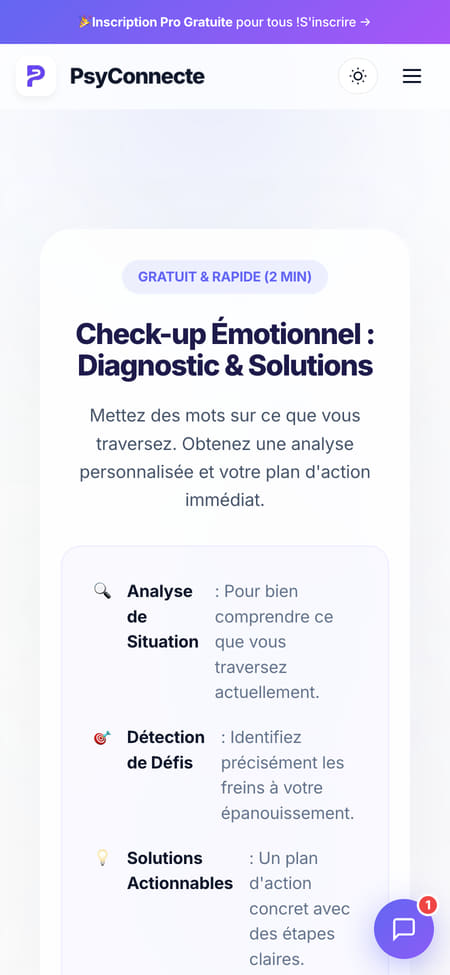 Page d’accueil de PsyConnecté