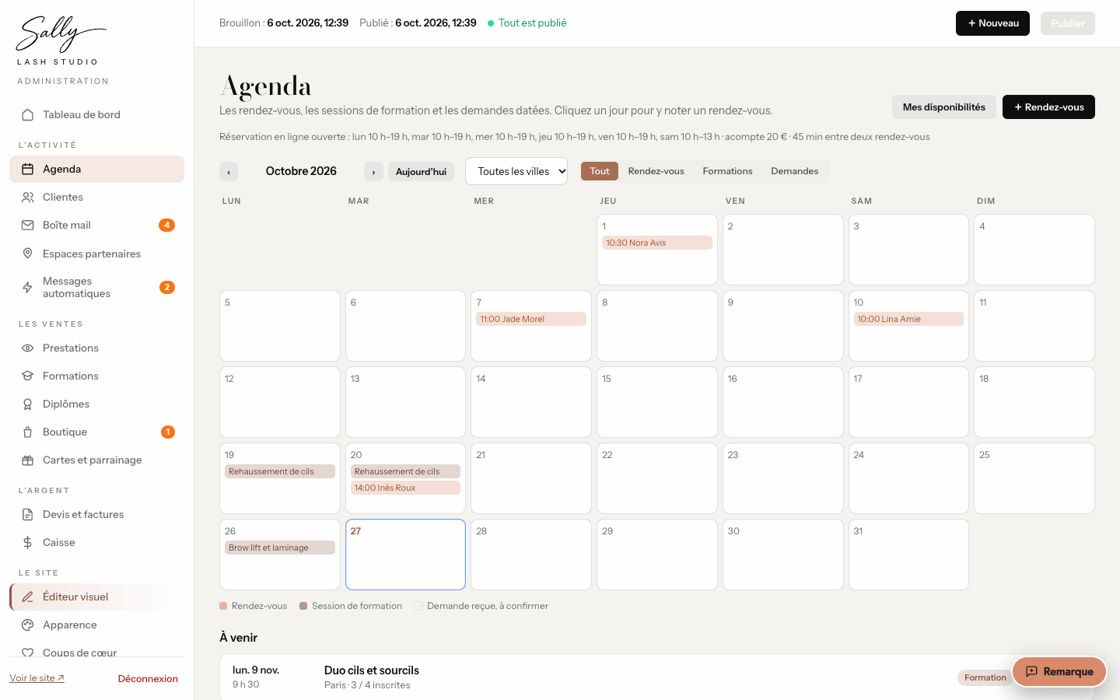 Agenda — sallylashstudio.fr