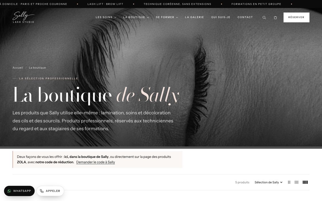 La boutique — sallylashstudio.fr