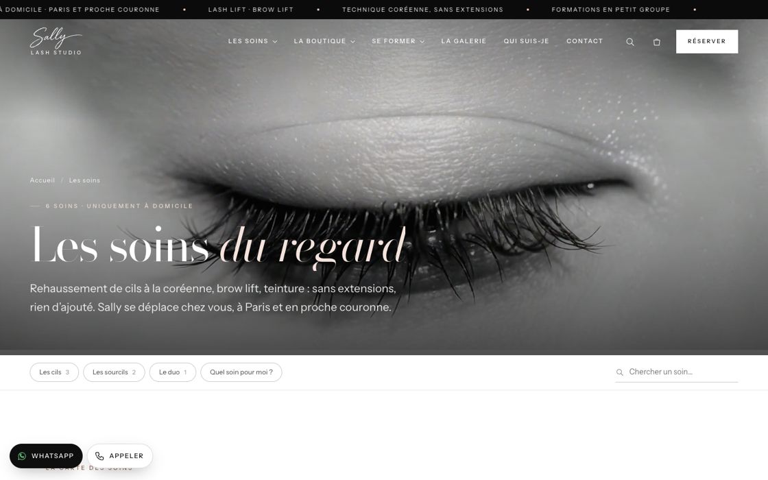 Les soins — sallylashstudio.fr